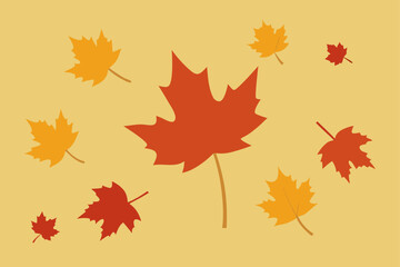Fototapeta premium Falling Maple Leaves Vector Background