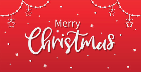 Merry christmas red festive new year background - Vector illustration