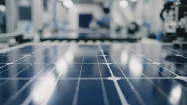 of photovoltaic cell surface undergoing automated industrial processing