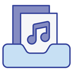 Audio Library Icon for Music Collection and Multimedia Storage
