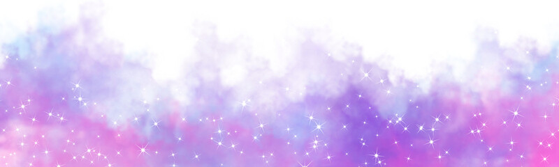 Shimmering cosmic nebula with twinkling stars isolated on transparent background © Dynamo Art