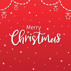 Merry christmas red festive new year background - Vector illustration