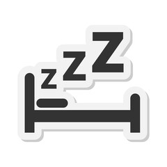 Sleeping in bed icon isolated on transparent background