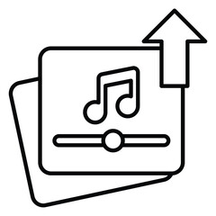 Audio Upload Icon for Online Sharing and Streaming Media