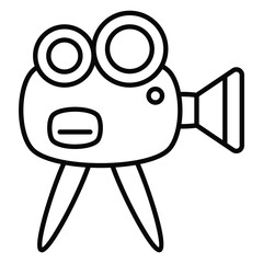 Video Camera Icon for Film Recording and Streaming Design