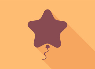 Festive New Year balloon in the form of a pentagonal star - Vector illustration