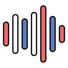 Audio Waveform Icon for Sound Visualization and Music Editing