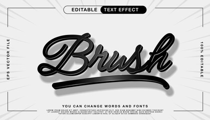 Brush Text Effect Editable Vector Illustration with Modern Typography Design