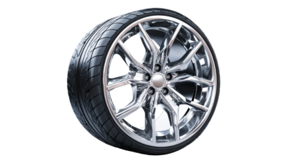 Polished alloy wheel and tire assembly