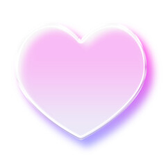 Vibrant Glowing Heart icon with 3D effect and glassmorphism - Jelly love symbol in pink and purple neon gradient