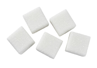 Isolated Sugar Cubes. Pile of Sugar Cubes on a Simple Display. Sweet Crystals for Food Use
