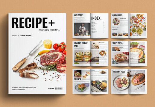 Cookbook Template Recipe Book Design Layout