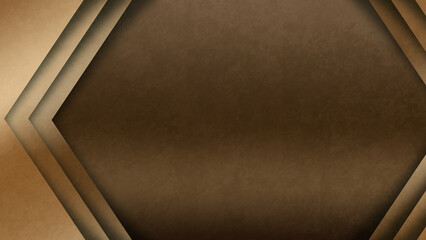 Elegant Brown Hexagonal Frame Design with Luxurious Textured Material and Neutral Earth Tone Colors for a Modern Abstract Background