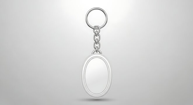Blank Oval Keychain Mockup - Customizable Design Template.