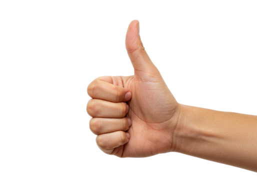 Isolated Thumb Up Hand Gesture, Concept of Approval, Like Sign, Good Luck, Recommendation, Positive Feedback