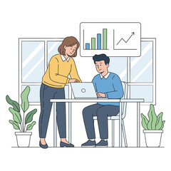 Business Coaching and Growth Vector Illustration