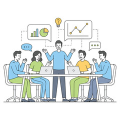 Team Collaboration and Idea Generation Vector Illustration
