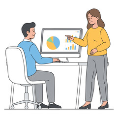 Workplace Coaching Session vector illustration