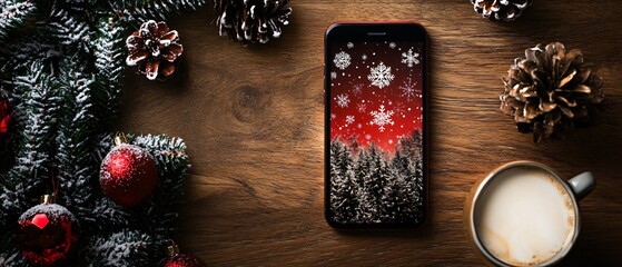 Festive Phone Display and Coffee Break