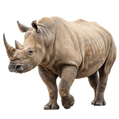 Fototapeta premium Rhino walking gracefully isolated on transparent background 
