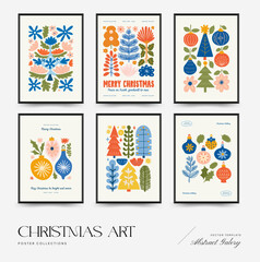 Merry Christmas and Happy New Year vertical flyer or poster template. Modern trendy minimal style. Hand drawn design for wallpaper, wall decor, print, postcard, cover, template, banner.