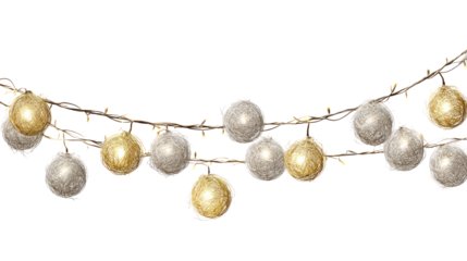 Decorative wire orb lights garland