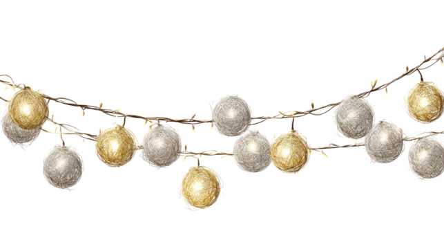 Decorative wire orb lights garland
