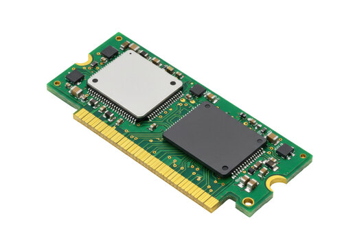 Isolated single computer memory module, RAM chip for laptop, circuit board component