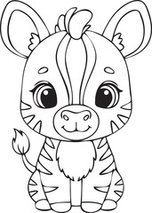 silhouette of clean vector of baby Zebra isolated on white background