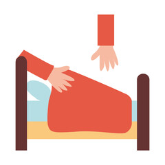 Making the Bed: Flat Vector Illustration of Morning Household Chore