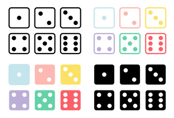 Dice Square Faces Set Board Game Symbol Vector Illustration.