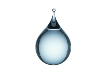 Isolated still life of droplet water liquid form for clean fresh concept in macro view