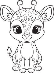 silhouette of clean vector of baby Giraffe isolated on white background