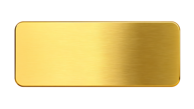 Brushed gold rectangle with rounded corners and subtle texture