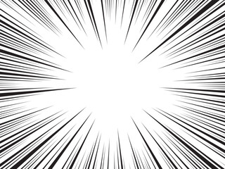Naklejka premium Abstract manga speed frame design background. Manga action, abstract speed. Anime focus isolated on white background. Comic book explosion lines wallpaper. Radial speed lines sunburst.