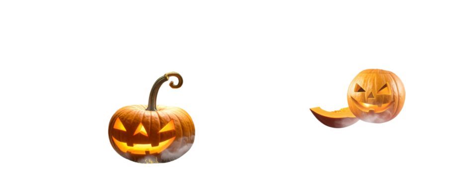 Floating Halloween Jack-o’-Lantern with Mist and Bats