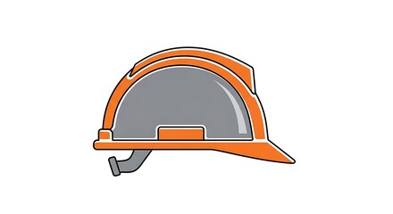 Orange Construction Helmet - Safety and Protection for Workers.