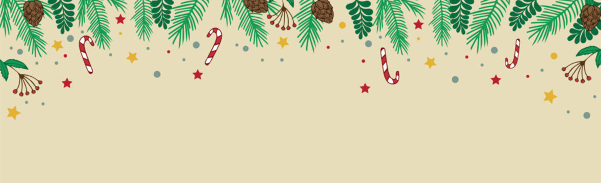 Festive Christmas background web chalon for promotional materials, postcards - Vector illustration