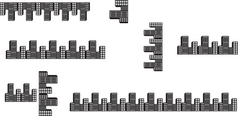 Obraz premium set of silhouettes of city