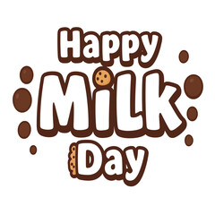 Celebrate Happy Milk Day with a Delicious Cookie A Festive Illustration for Milk and Cookie Lovers, Perfect for Dairy Enthusiasts