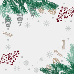 White Christmas background, festive web template - Vector illustration