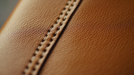 Experience the luxury of fine leather with its detailed texture and seam stitching. Capturing the art of leather crafting with a close-up perspective, the warm tones enrich the texture.