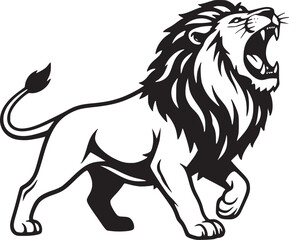 Aggressive tiger standing side view, symbol of strength and dange