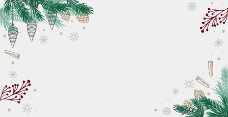White Christmas background, festive web template - Vector illustration