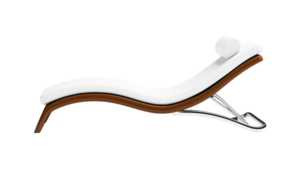 Sun lounger with modern design on transparent background