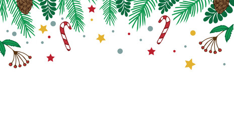White Christmas background, festive web template - Vector illustration