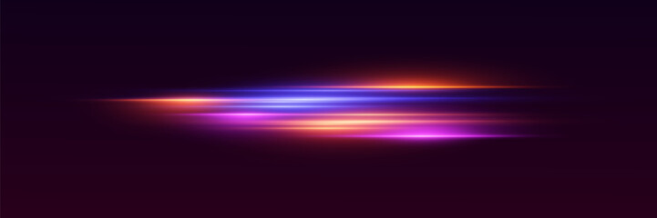 Neon light paths, the effect of moving light and lines.