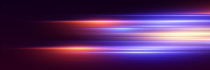 Neon light paths, the effect of moving light and lines.