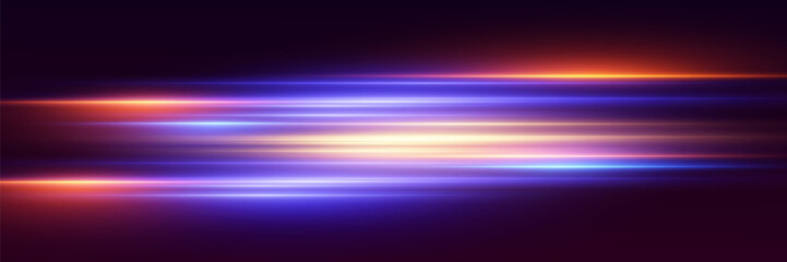 Neon light paths, the effect of moving light and lines.