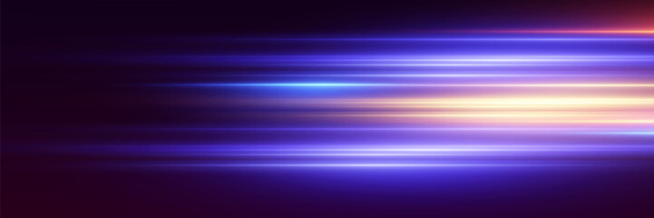 Neon light paths, the effect of moving light and lines.